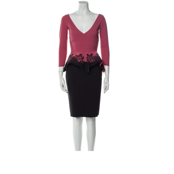 CHIARA BONI Colorblock Pattern Knee-Length Dress Size 4 - Picture 6 of 6